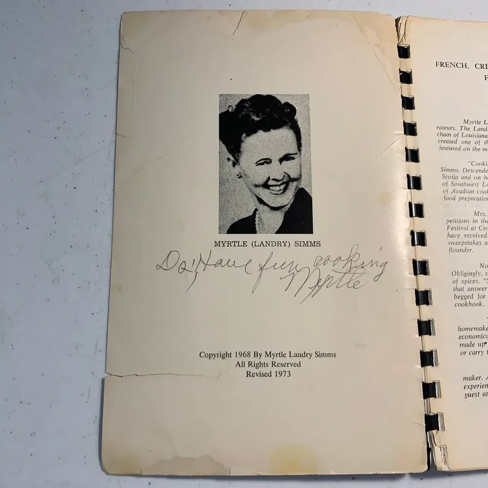 SIGNED 1968 cookbook Cooking Guide Young Brides Homemakers French Creole Cajun